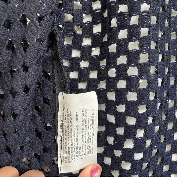 Three Flaggs Women’s M Vintage Fully Sequined Open Front Cardigan Sheer - Picture 4 of 6